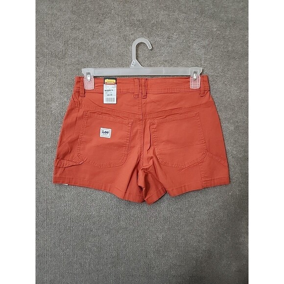 Lee Legendary Carpenter Shorts Womens 6 Coral Hammer Loop Cotton Stretch NEW - Picture 7 of 11